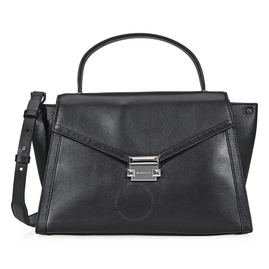 Michael Kors Whitney Large Leather Satchel- Black - Michael Kors Handbags - Handbags - Jomashop