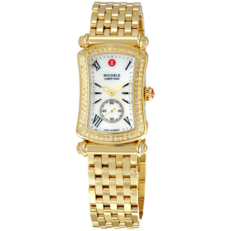 Michele Caber Park Diamond Gold Ladies Watch MWW16B000031 Caber