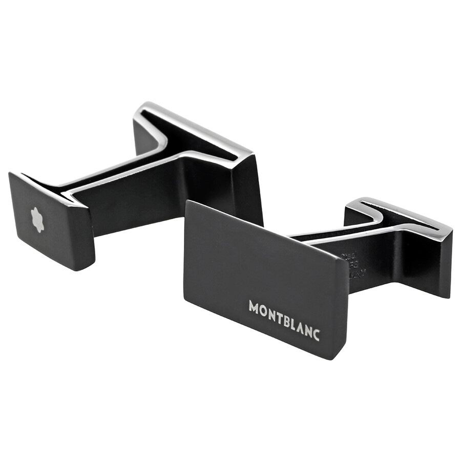 MontBlanc M Rectangular Black PVD Cufflinks Montblanc Mens Jewelry