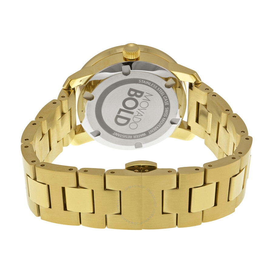 Movado Bold Diamond Gold Dial Gold Ion-plated Unisex Watch 3600150 ...