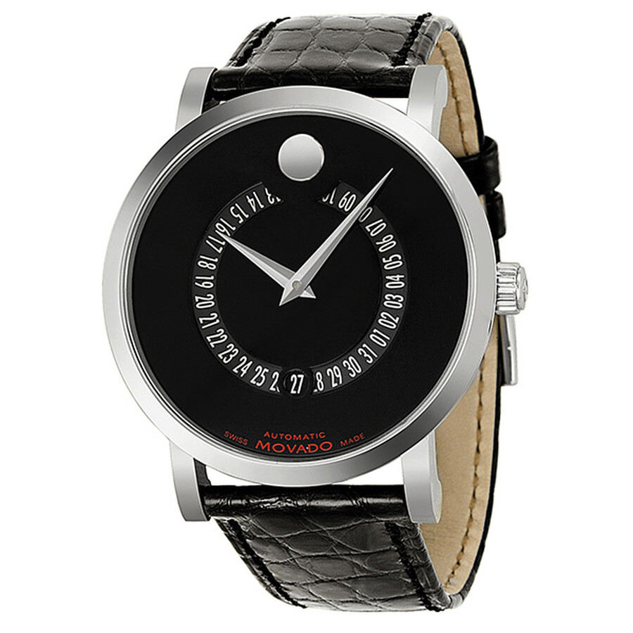Movado Red Label Automatic Animated Date Black Dial Men's Watch 0606158