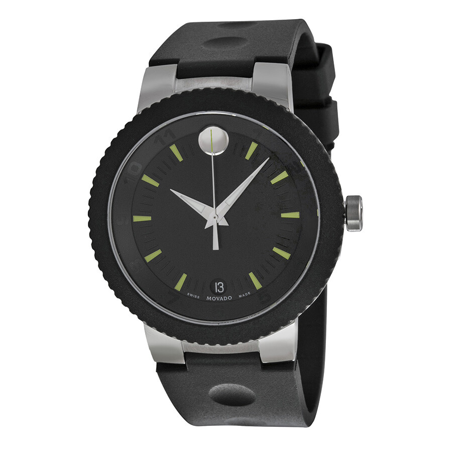 Movado Sport Edge Black Dial Black Rubber Men's Watch 0606928 Sports