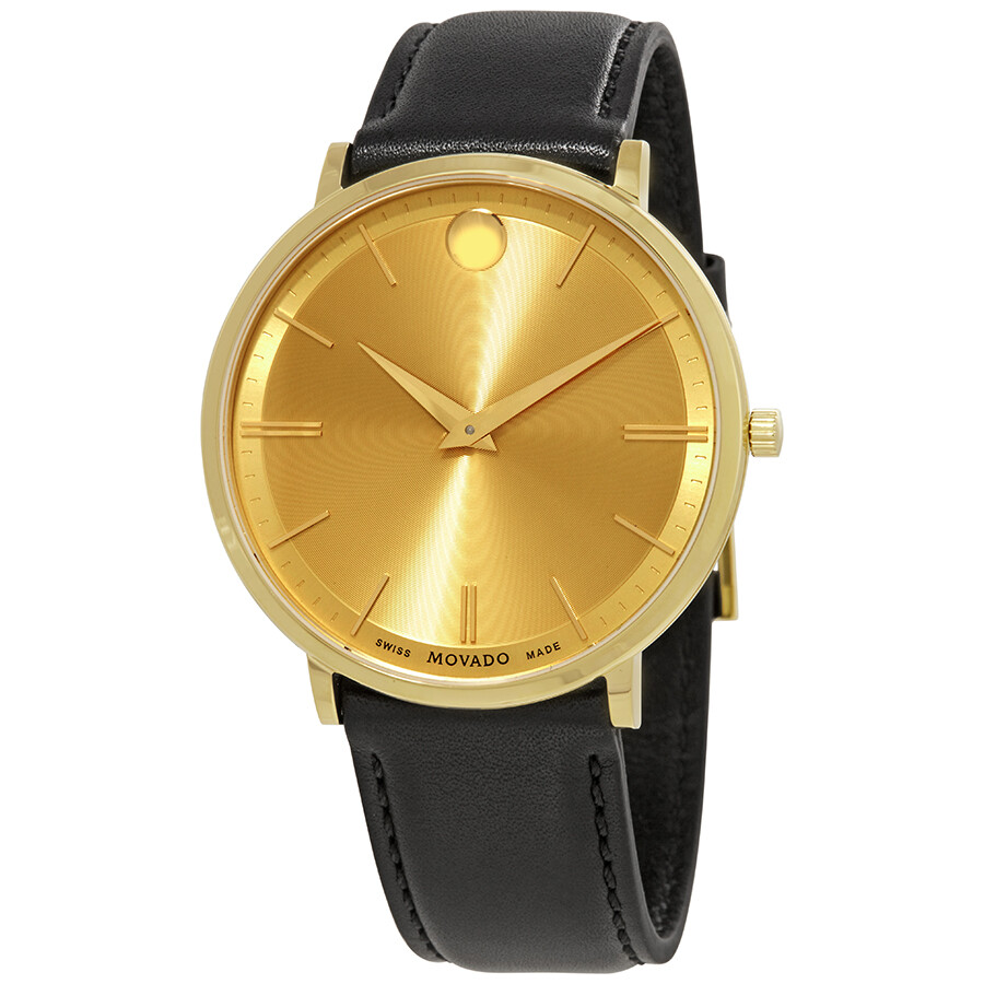 Movado Ultra Slim Yellow Gold Dial Men's Watch 0607156 - Ultra Slim ...