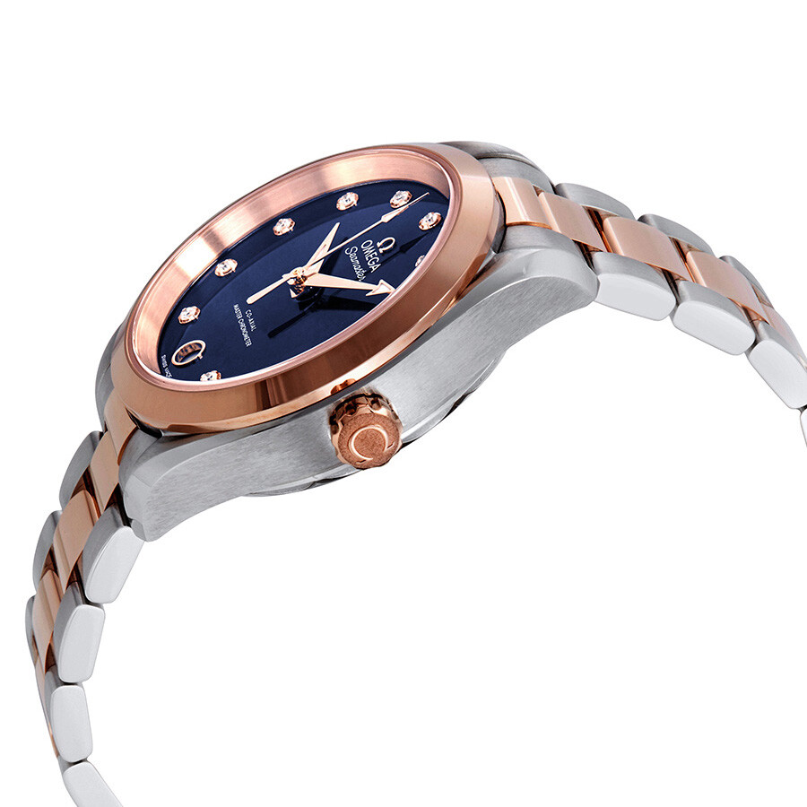 Omega Seamaster Aqua Terra Automatic Chronometer Diamond Blue Dial Ladies Watch 220.20.34.20.53 