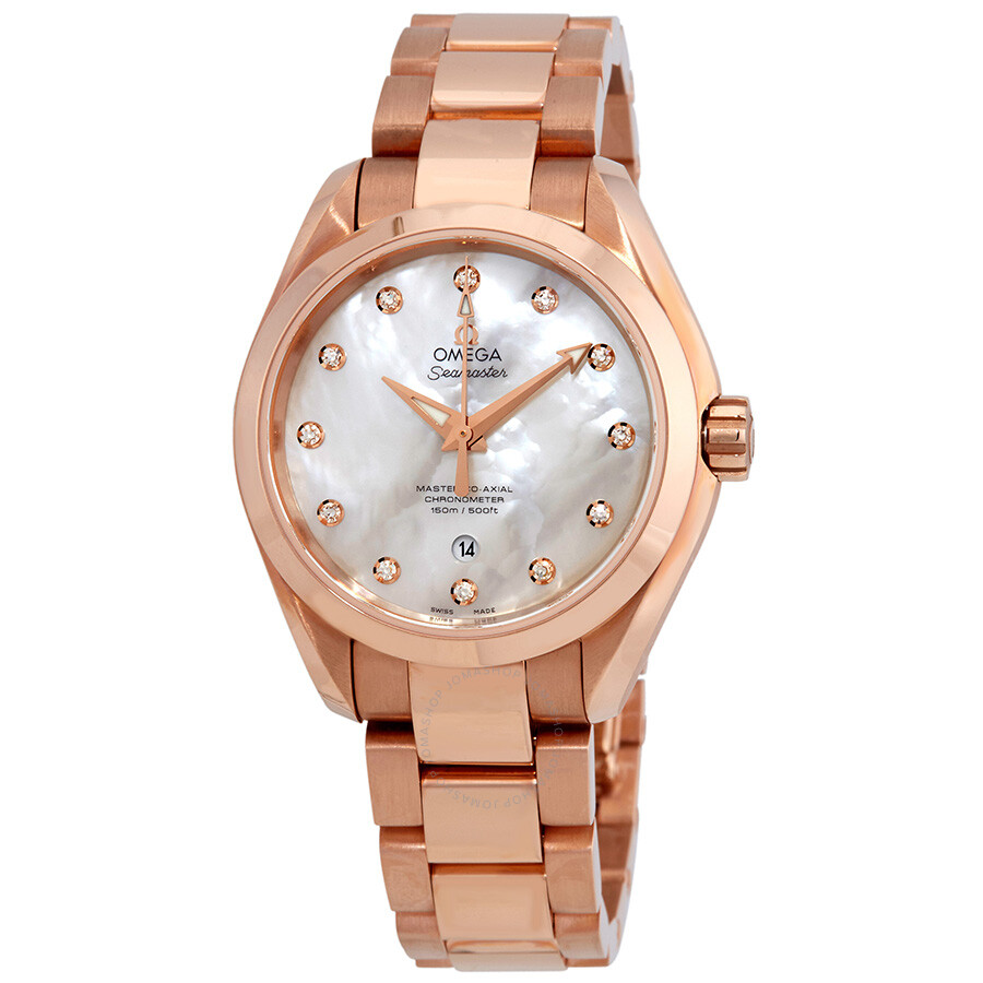 Omega Seamaster Aqua Terra Ladies 18 Carat Rose Gold Watch ...