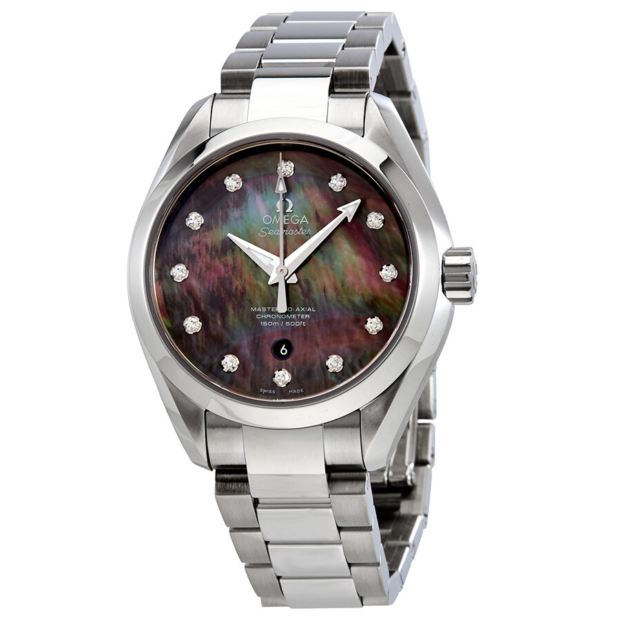 Omega Seamaster Aqua Terra Mother of Pearl Diamond Dial Stainless Steel Automatic Ladies Watch 