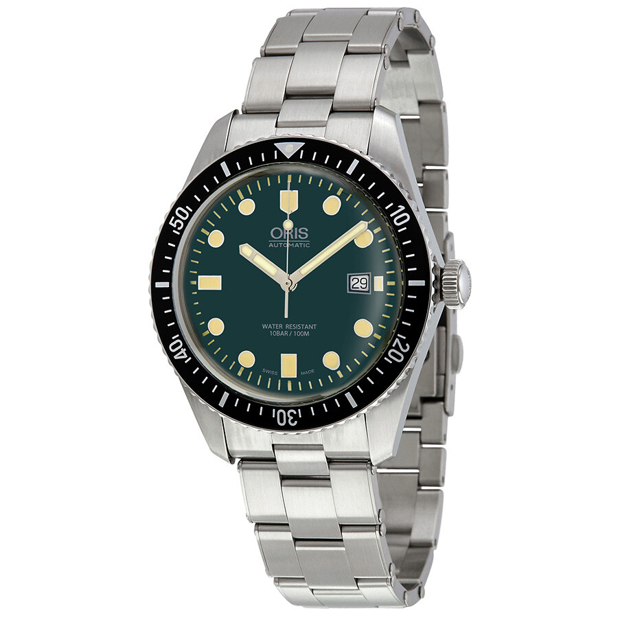 oris green face watch