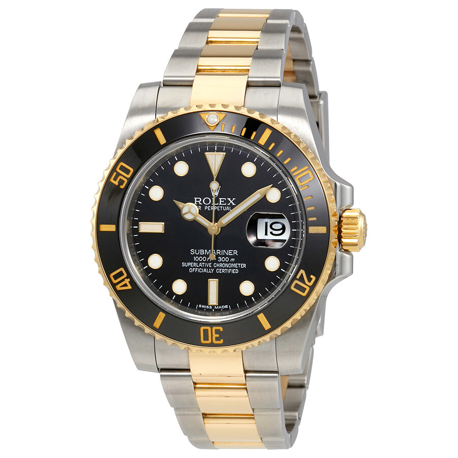 Preowned Rolex Submariner Black Dial 40mm Steel and 18kt Gold Men's