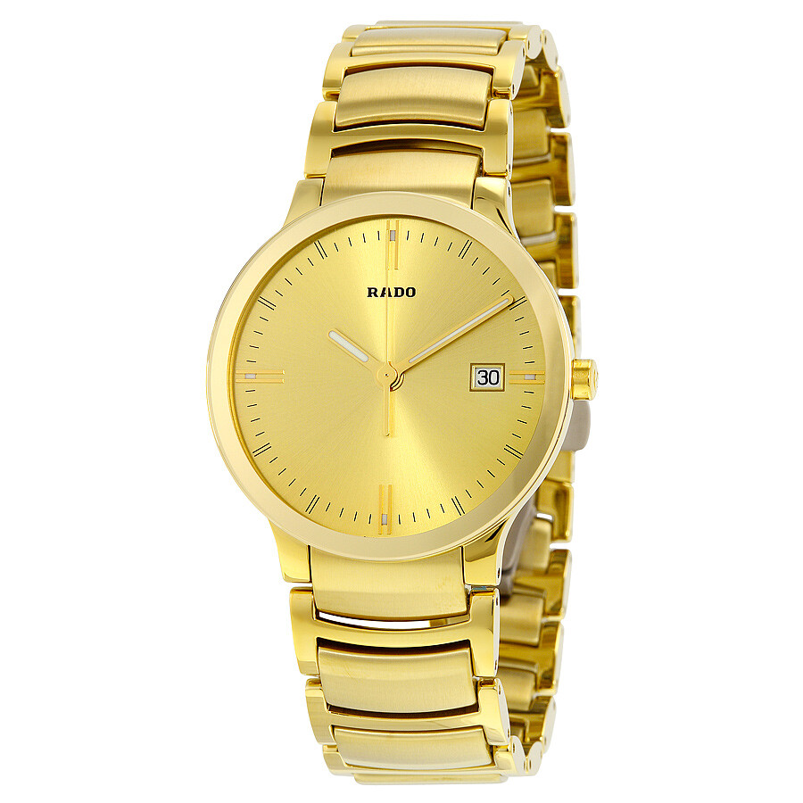 Rado Centrix Gold Dial Yellow Goldplated Men's Watch R30527253