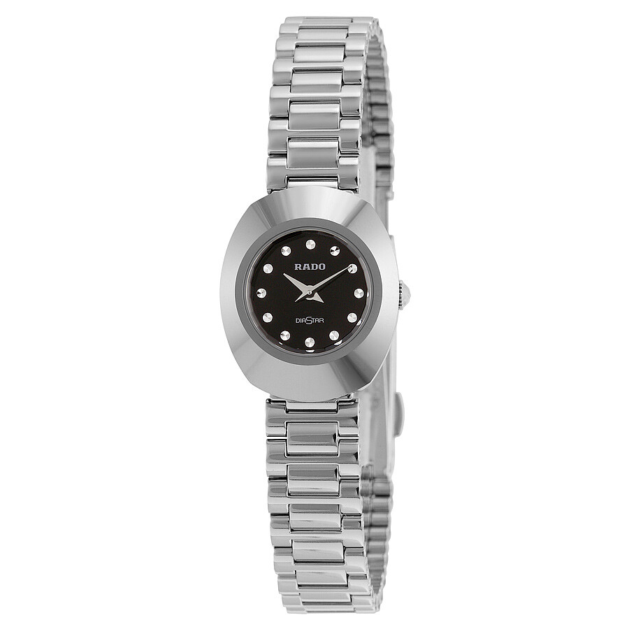 Rado Original Black Diamond Dial Stainless Steel Ladies Watch R12558153