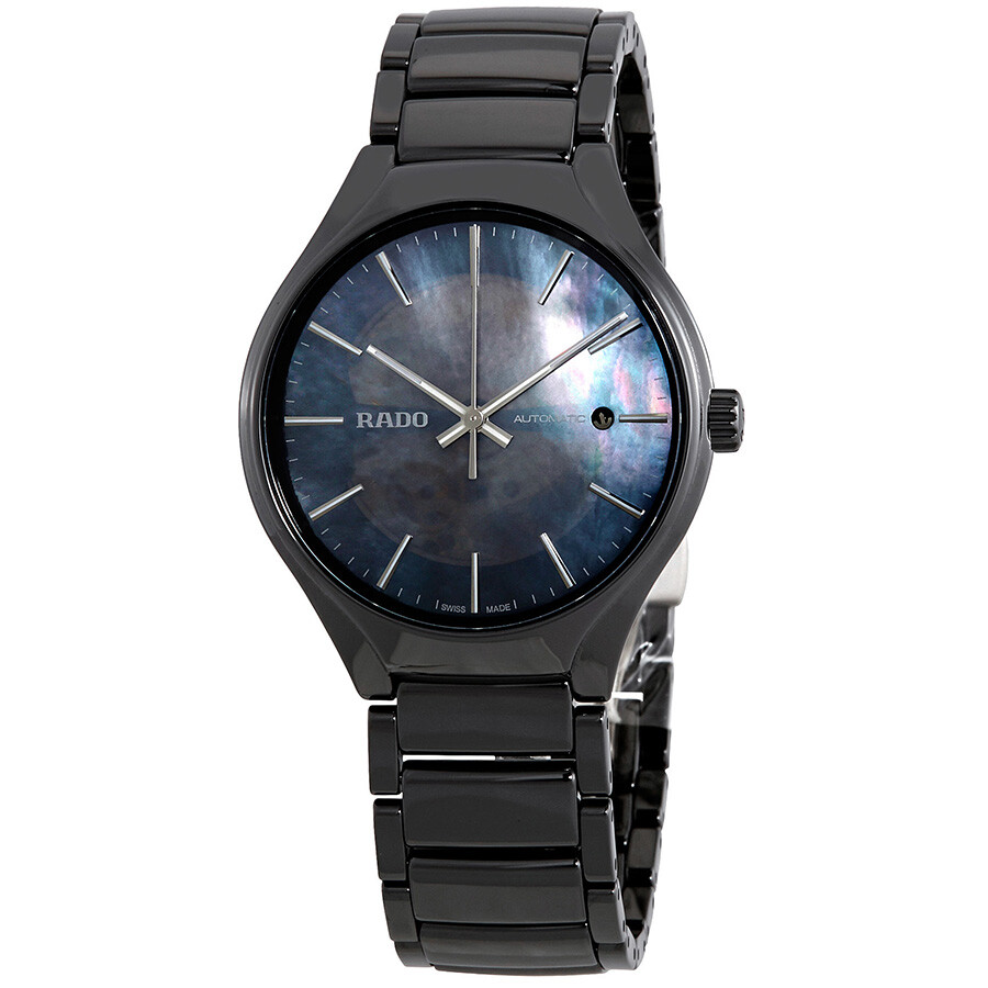 rado true open heart black mother of pearl dial