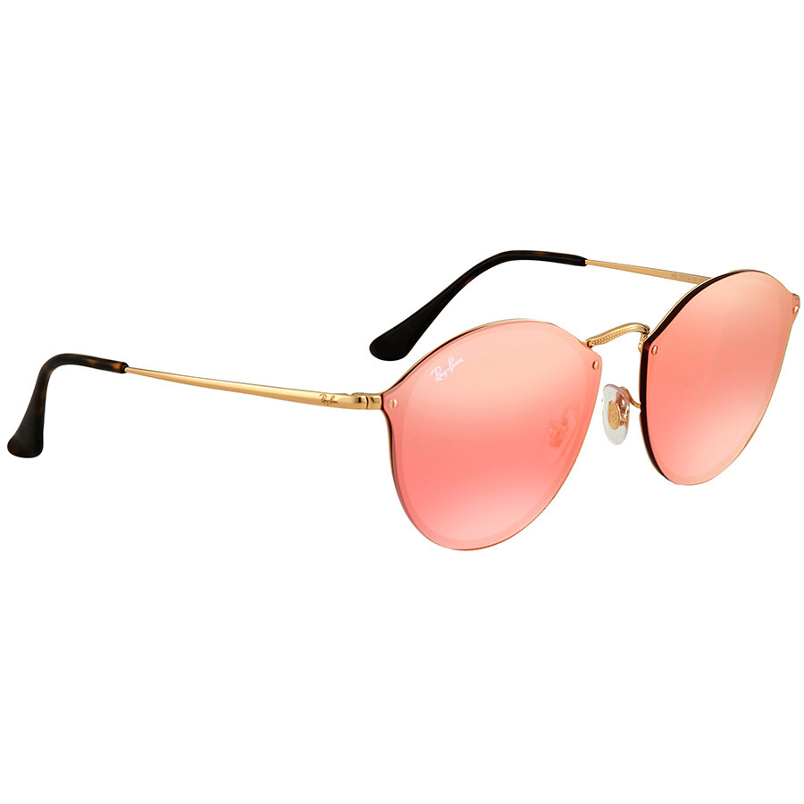 ray ban round metal pink mirror