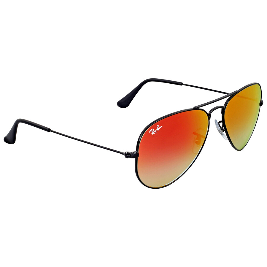 Ray Ban Orange Gradient Flash Metal Aviator Sunglasses ...