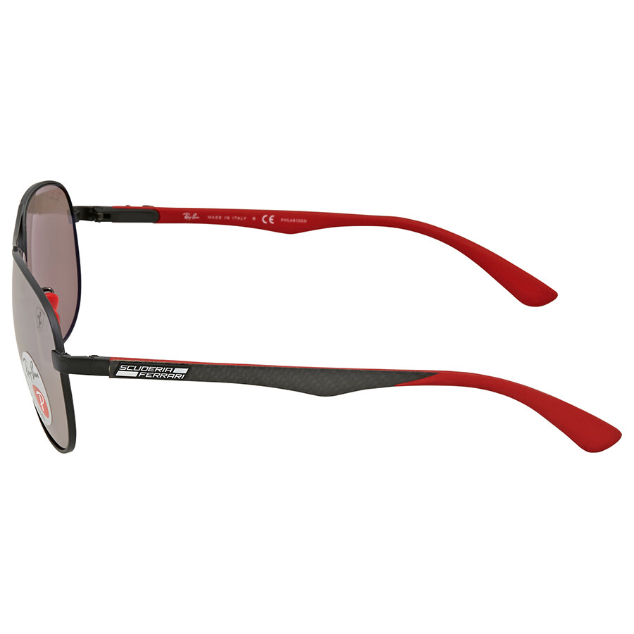 Ray Ban Scuderia Ferrari Silver Mirror Chromance Aviator Sunglasses