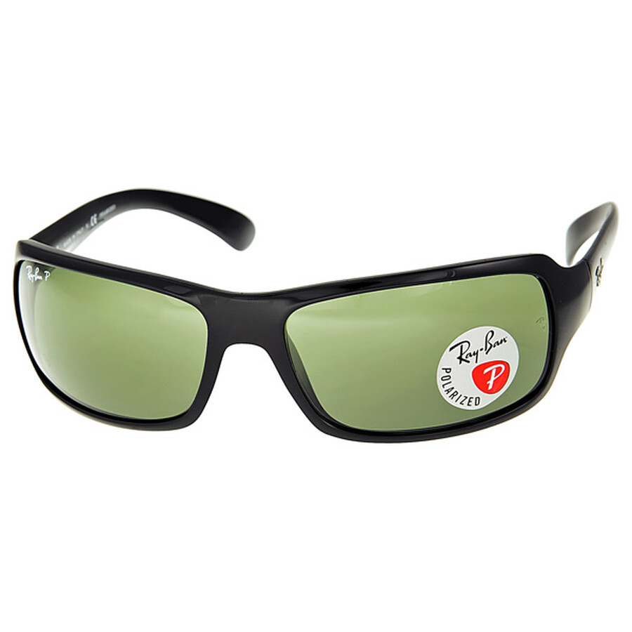 RayBan Matte Black/Polarized Crystal Green Sunglasses RB4075 601S