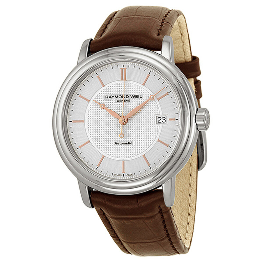 Raymond Weil Maestro Silver Dial Stainless Steel Brown Leather