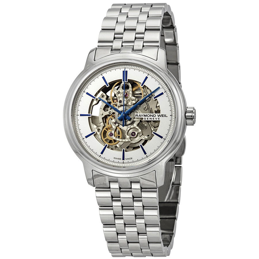 Raymond Weil Maestro Silver Skeleton Dial Automatic Ladies Watch 2215