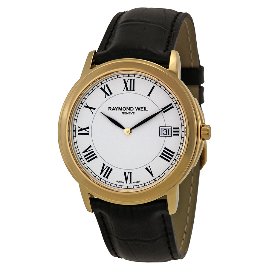 Raymond Weil Tradition White Dial GoldPlated Men's Watch 54661PC