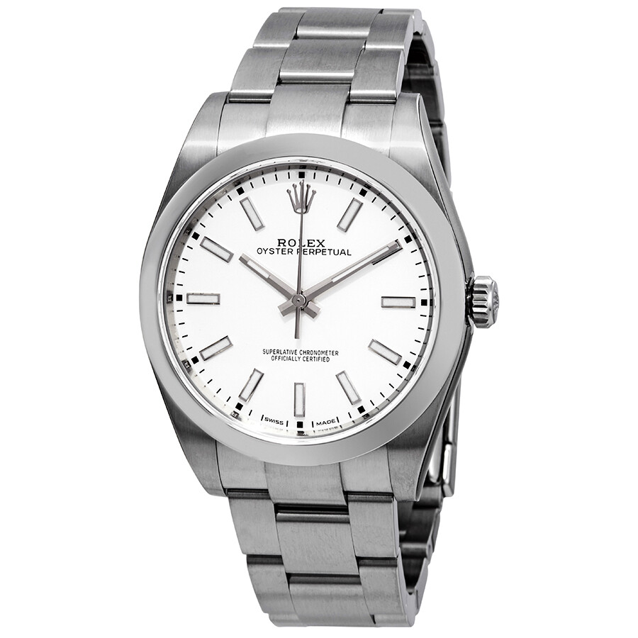 Rolex Oyster Perpetual Automatic White Dial Men's Watch 114300WSO ...