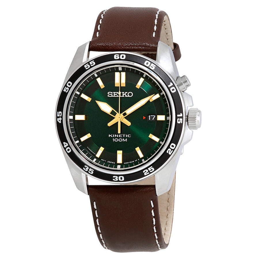 Seiko Green Dial Brown Leather Men's Watch SKA791