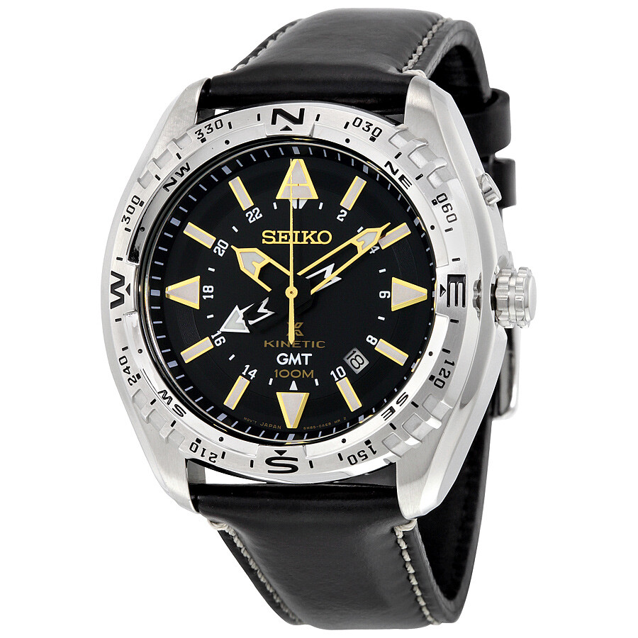 【jomashop】 prospex gmt kinetic black dial mens watch sun053p1
