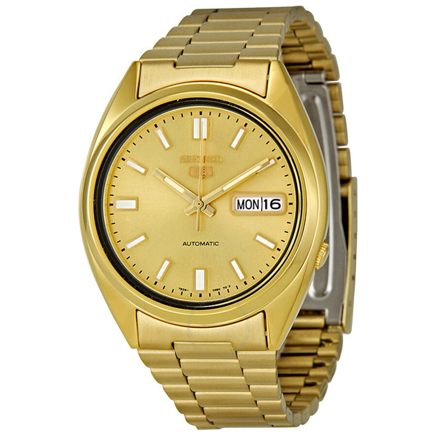 Seiko Series 5 Automatic Gold Dial Men's Watch SNXS80 - Seiko 5 - Seiko ...