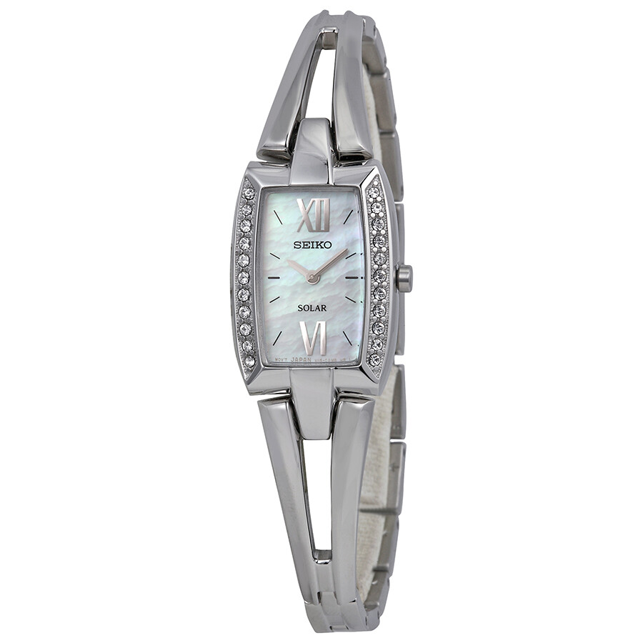 Seiko Solar Tressia Swarovski Crystal Stainless Steel Ladies Watch