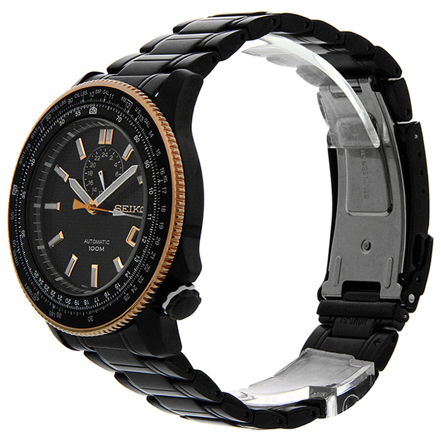 Seiko Superior Black Dial Automatic Tachymeter Men's Watch SSA008