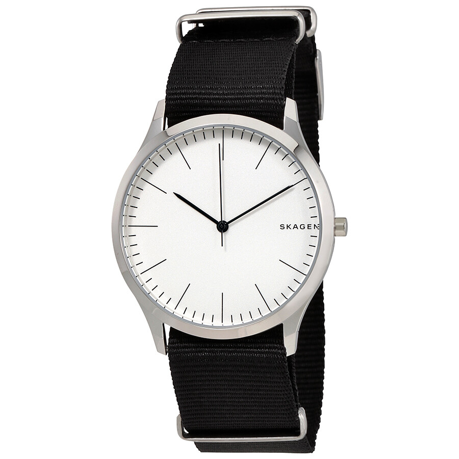 Skagen Jorn White Dial Men's Black Nylon Watch SKW6363 Jorn Skagen
