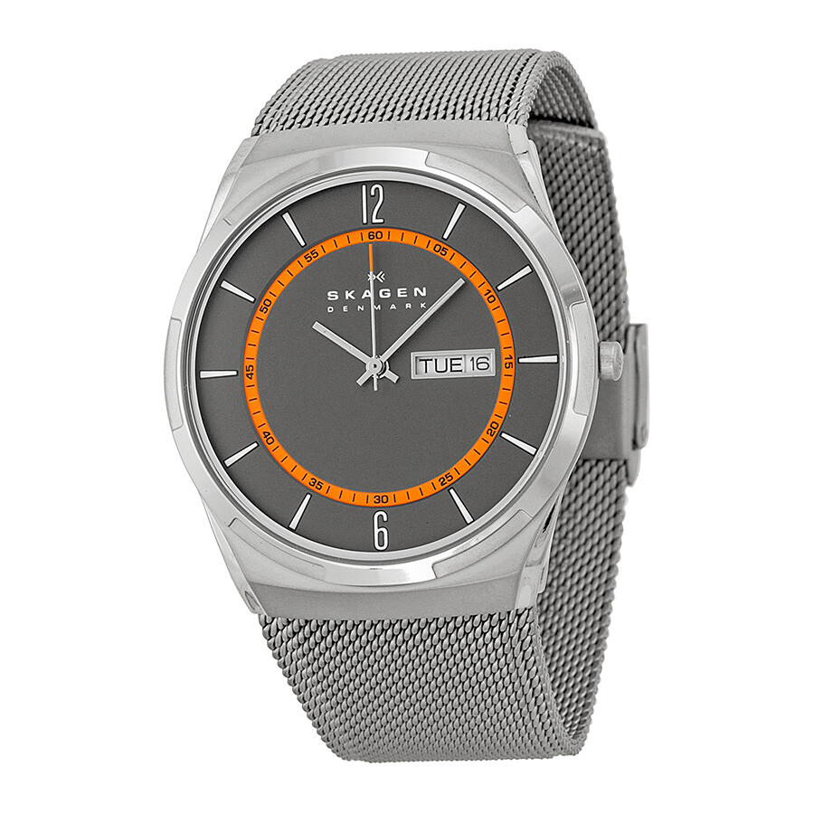 Skagen Melbye Grey Dial Grey Mesh Men's Watch SKW6007 Steel Skagen