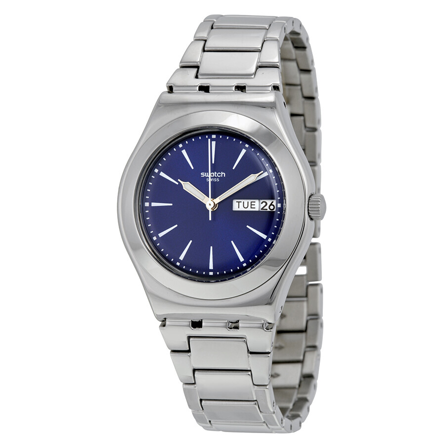 【jomashop】 swatch irony blue dial stainless steel ladies watch
