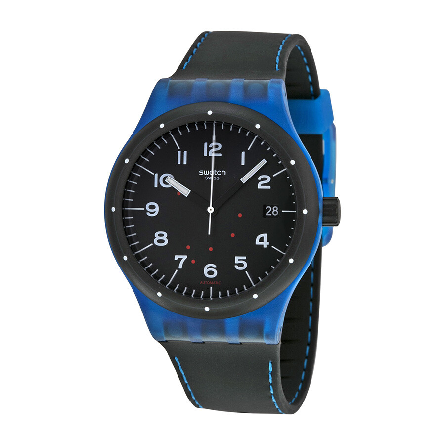 Swatch Sistem Class Automatic Black Dial Black Silicone Men's Watch