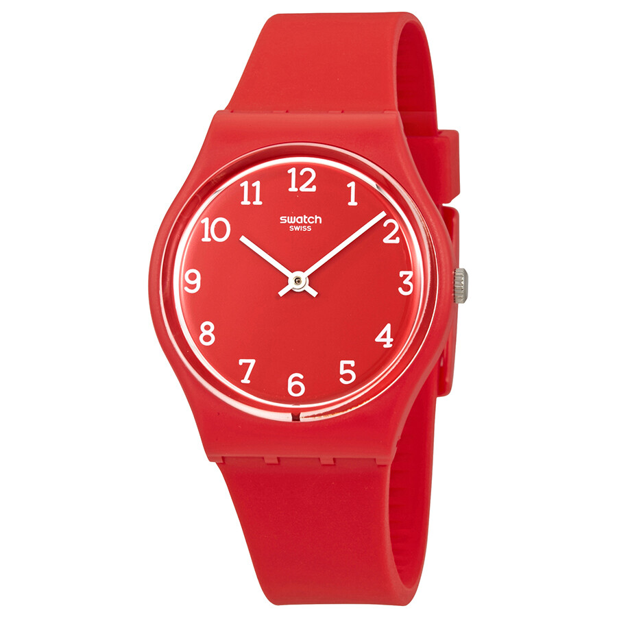 Swatch Red Ladies Plastic Watch GR175 Originals Swatch