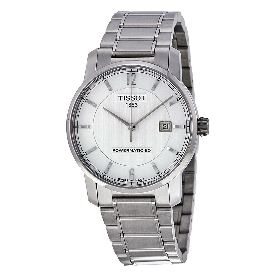 t-classic titanium automatic silver dial mens w