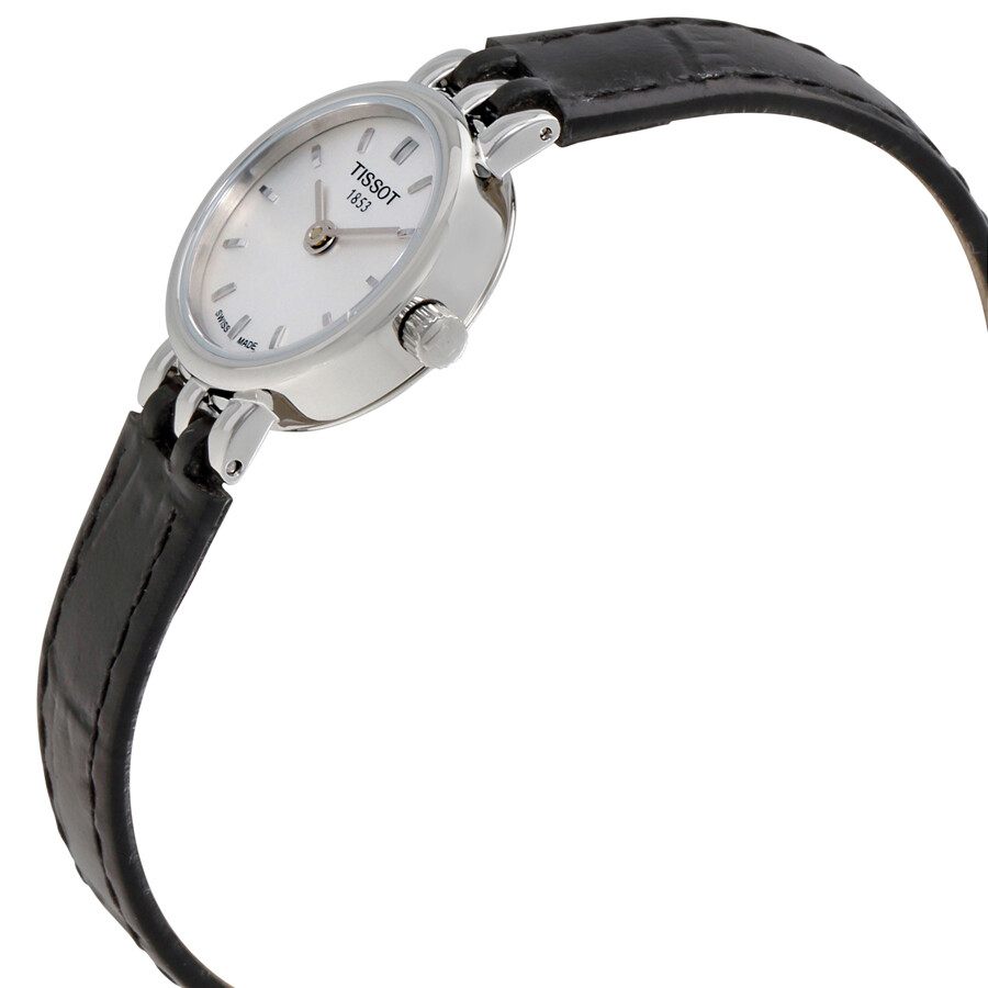 Tissot TLady Lovely Silver Dial Black Leather Ladies Watch