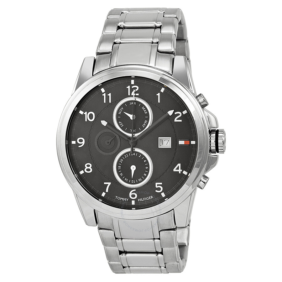 Tommy Hilfiger Multi-Function Black Dial Stainless Steel Men's Watch ...