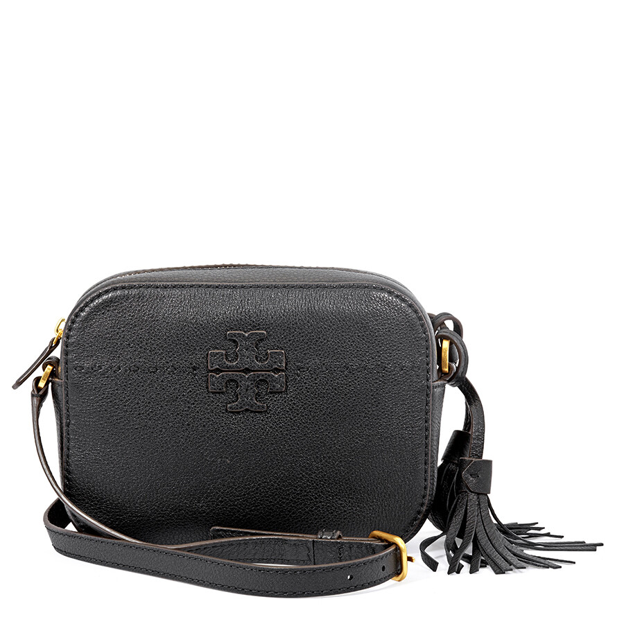 Tory Burch McGraw Pebbled Leather Camera Bag Black Tory Burch