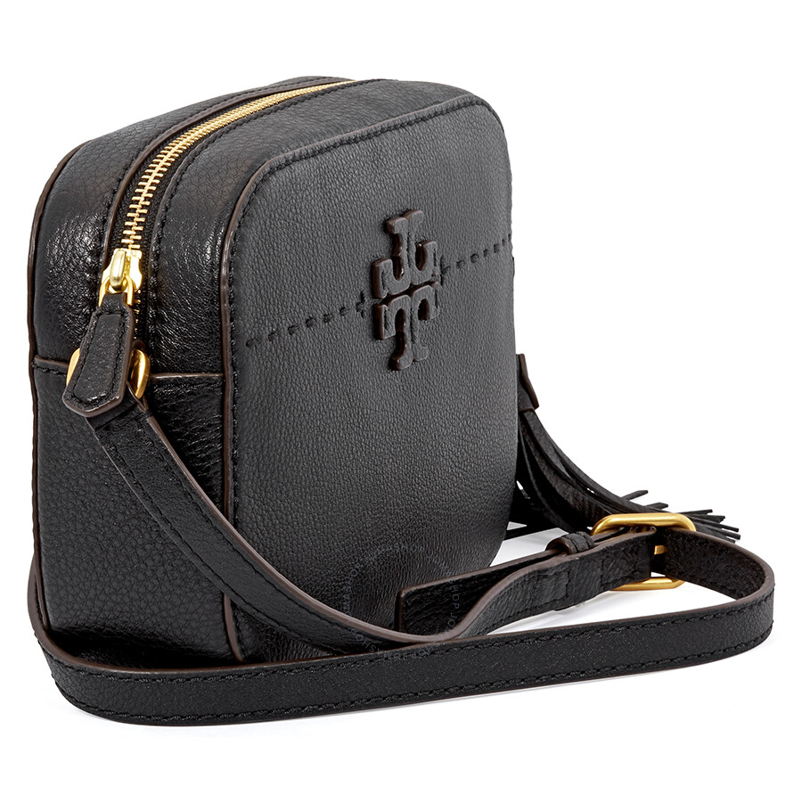 Tory Burch McGraw Pebbled Leather Camera Bag Black Tory Burch