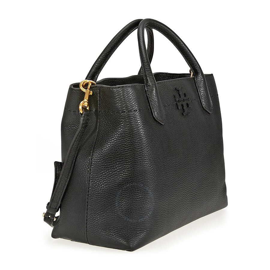 Tory Burch McGraw Triple Compartment Leather Satchel - Black - Tory ...