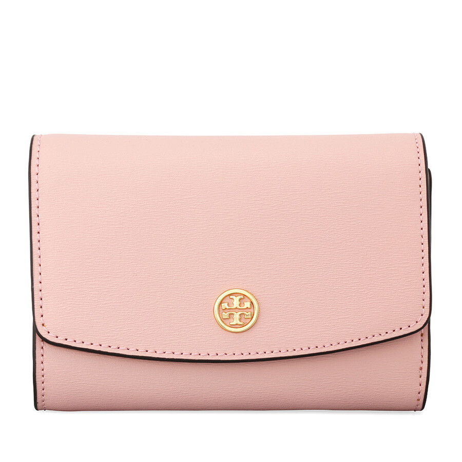 Tory Burch Parker Medium Flap Leather Wallet Pink Quartz Tory Burch Handbags