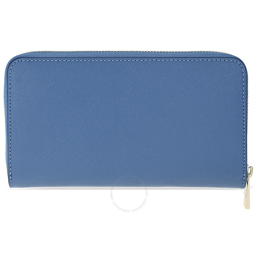 Tory Burch Robinson Leather Zip Continental Wallet - Wallis Blue - Tory ...