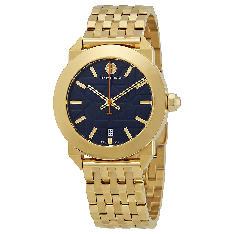 Tory Burch Whitney Blue Dial Gold-tone Ladies Watch TRB8003 - Tory ...