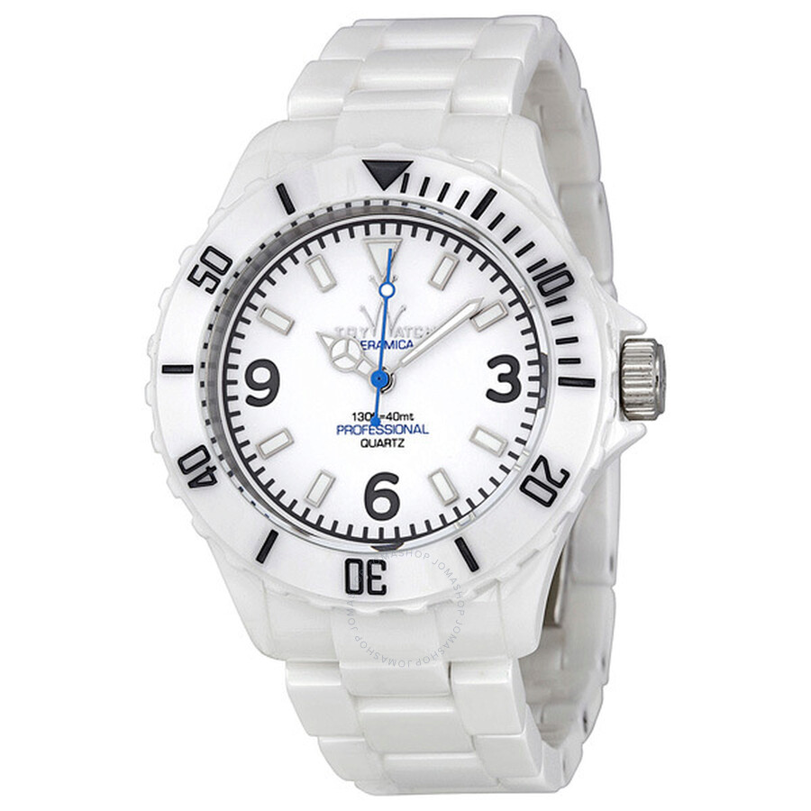 Toy Watch Fluo Ceramica White Dial Ceramic Unisex Watch CM01WH Toy Watch Watches