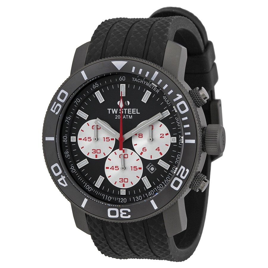 TW Steel Grandeur Chronograph Titanium Grey Dial 48mm Black Rubber