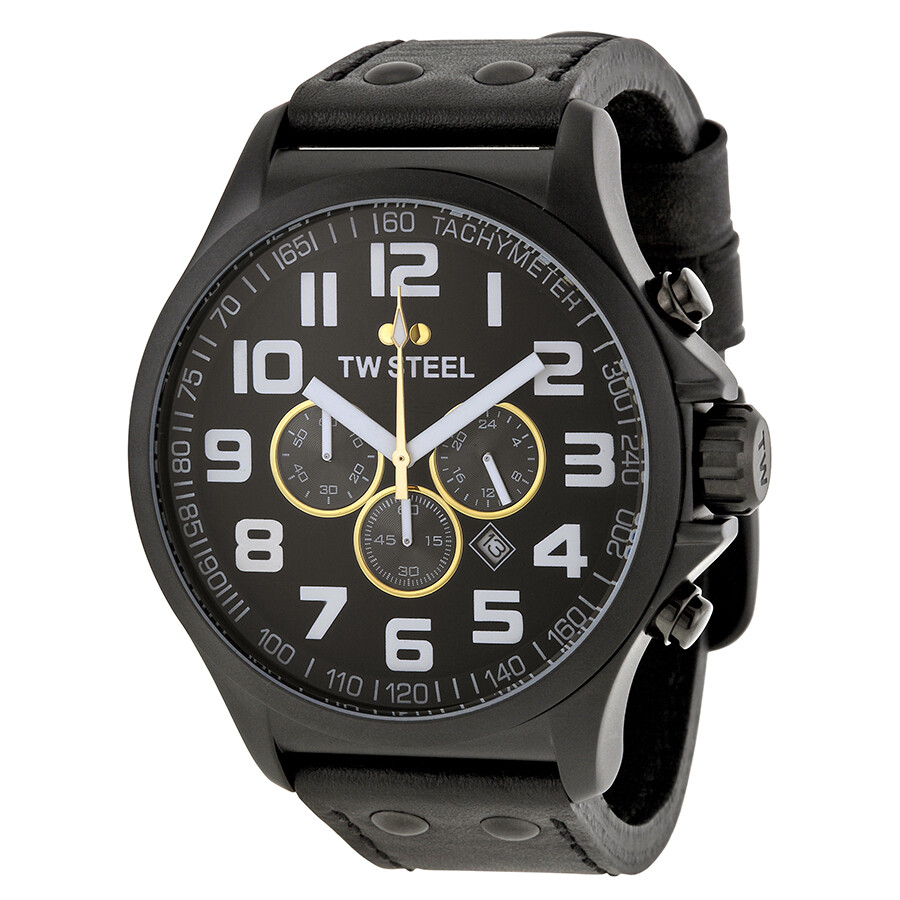 TW Steel Lotus F1 Chronograph 48mm Black PVD Men's Watch TW678R Pilot
