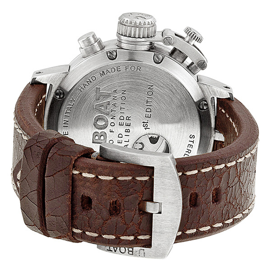 UBoat Classico Automatic Chronograph Beige Dial Sterling Silver Men's