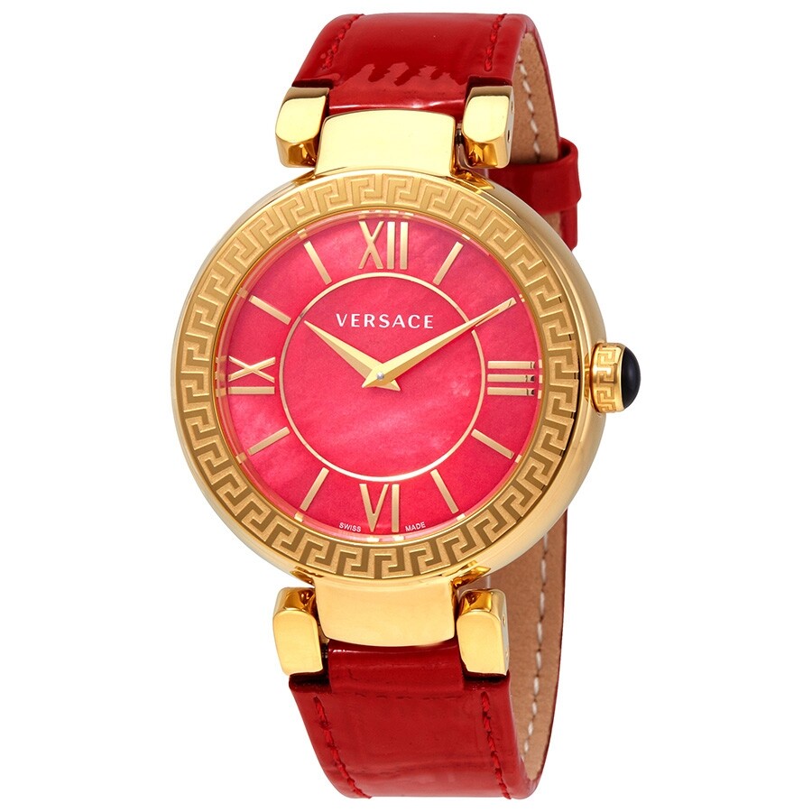 Versace Leda Red Dial Ladies Watch VNC190017 Versace Watches