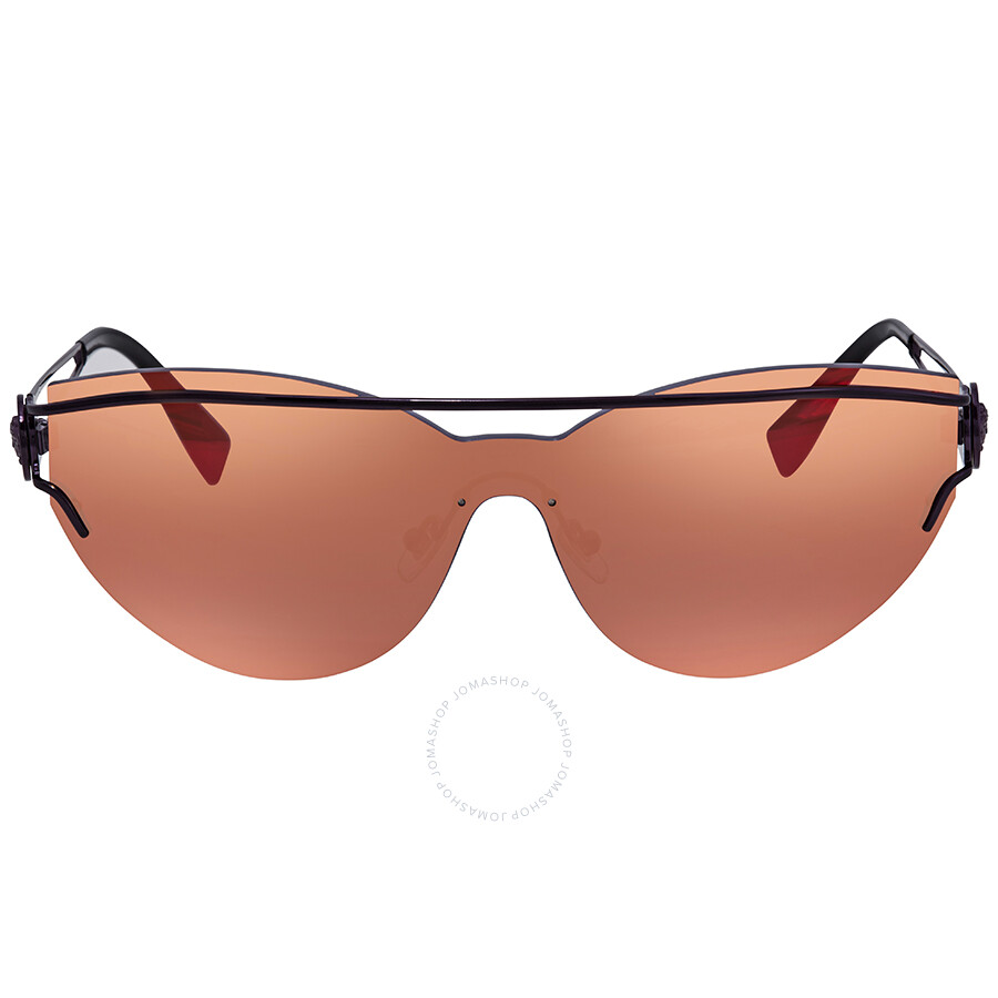 Versace Brown Mirror Orange Rectangular Sunglasses VE2186 14156Q 38 Versace Sunglasses