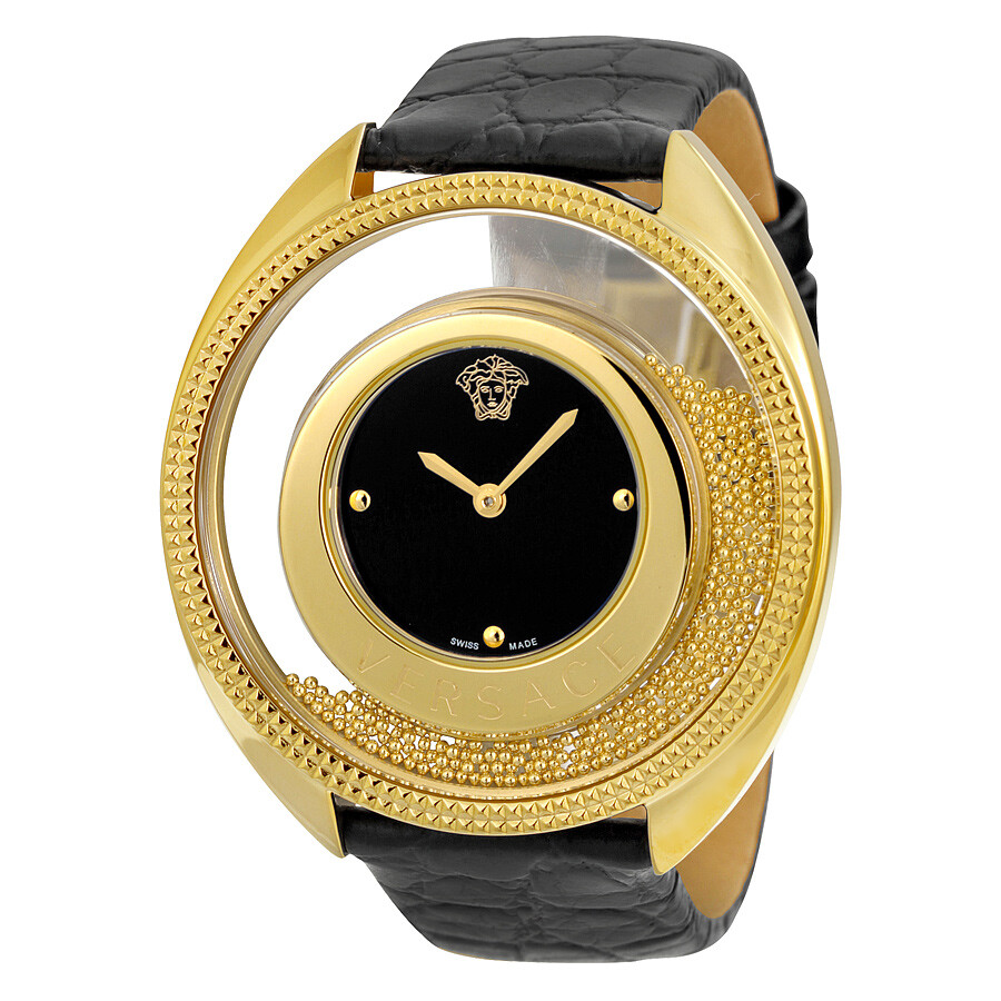 Versace Destiny Spirit Black Dial Goldplated Stainless Steel Ladies