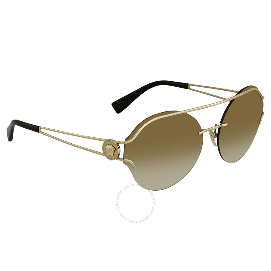 Versace Gradient Brown Mirror Gold Sunglasses VE2184 12526U 61 ...